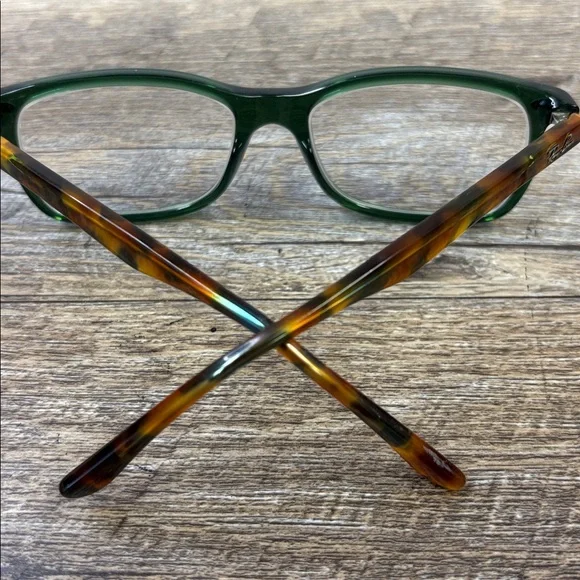 🕶 Ray-Ban RX5228 Green Optical Frames with Tortoise Temples53–17–140